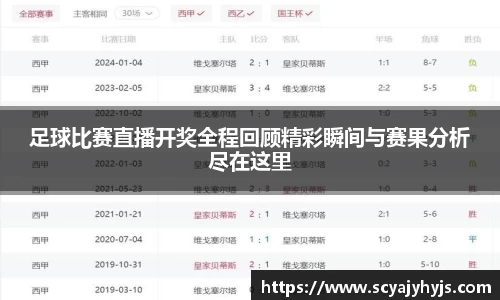 足球比赛直播开奖全程回顾精彩瞬间与赛果分析尽在这里