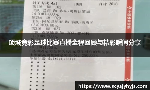 项城竞彩足球比赛直播全程回顾与精彩瞬间分享